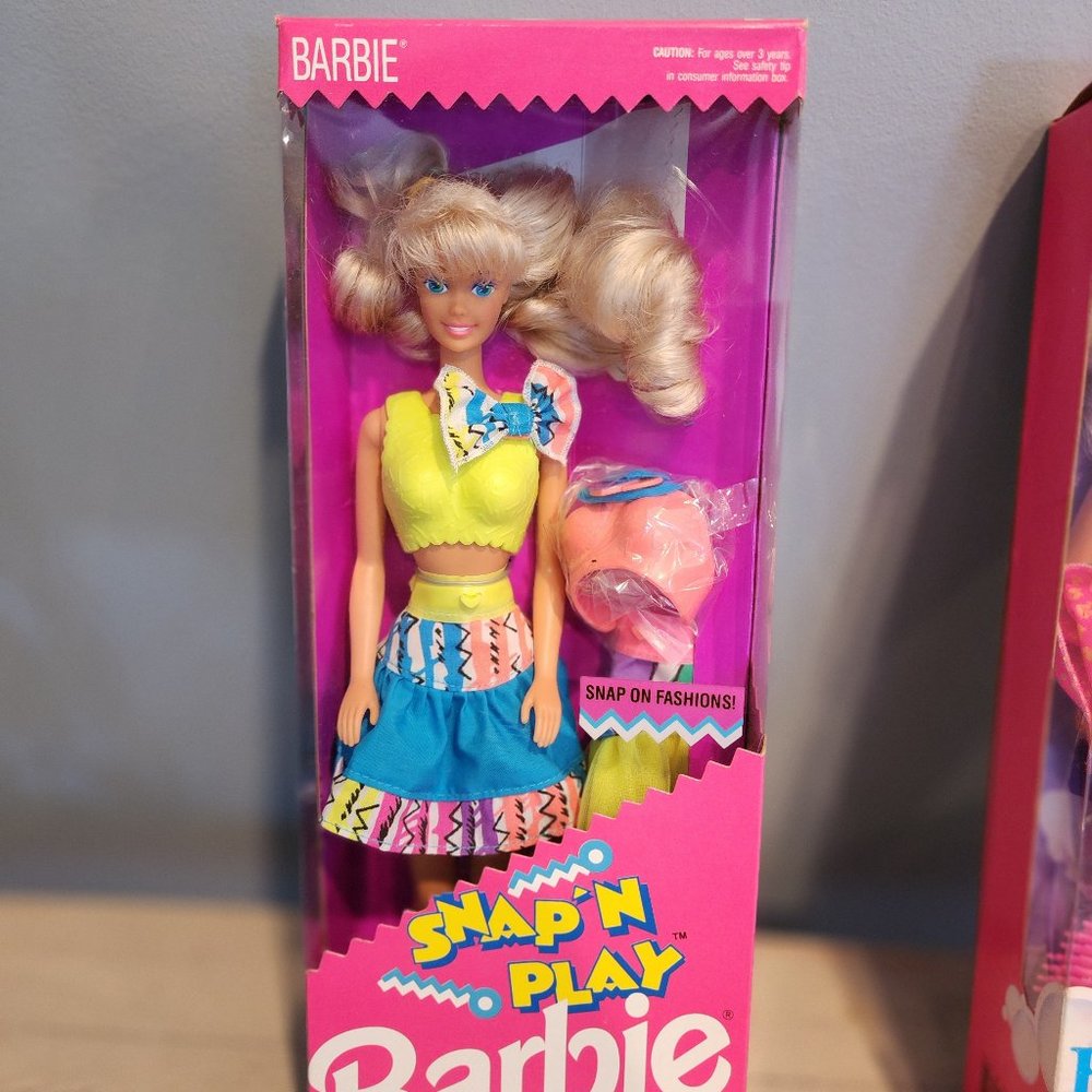 Vintage 1991 Snap 'N Play Barbie NIB